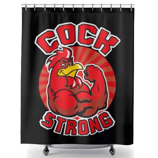 Cock Strong Shower Curtains