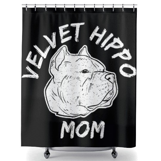 Velvet Hippo Mom – Bully Dog Lovers Shower Curtains