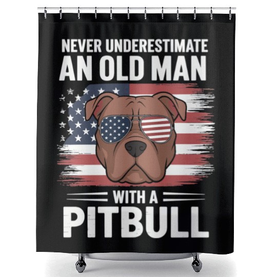 Pitbull & Veteran Pride Shower Curtains