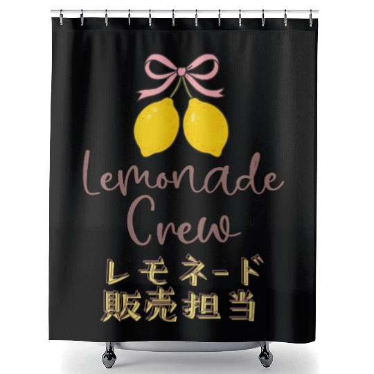 Lemonade Crew Coquette Bow Shower Curtains