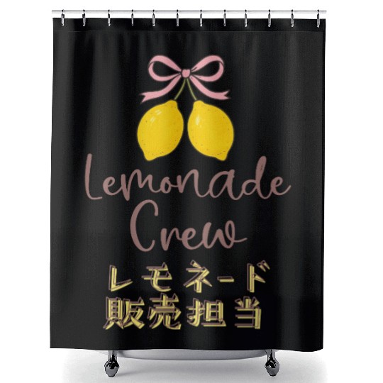 Lemonade Crew Coquette Bow Shower Curtains