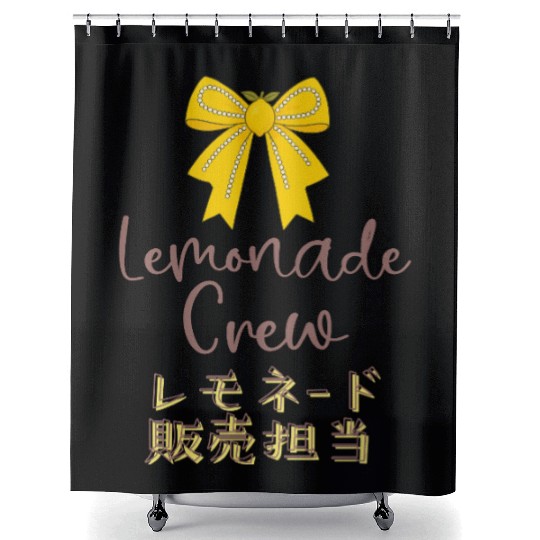 Lemonade Crew Yellow Bow Shower Curtains