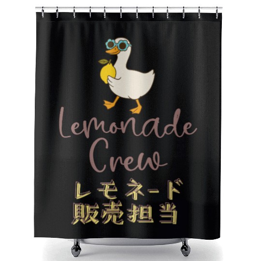 Lemonade Crew Walking Goose Shower Curtains