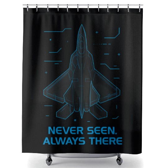 Stealth Fighter Jet Shower Curtains – Futuristic Military