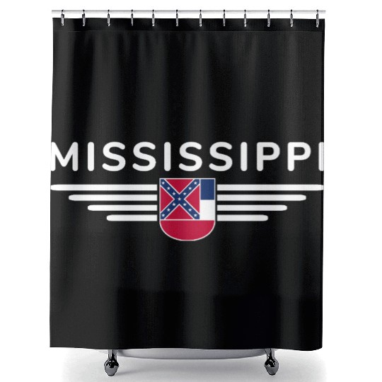 Mississippi State Flag Emblem Design Shower Curtains