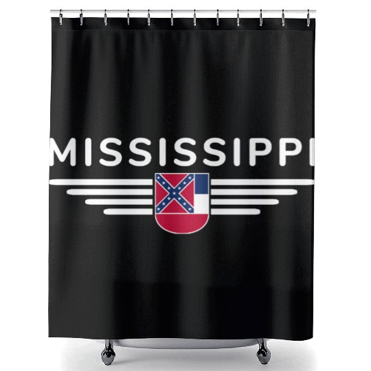 Mississippi State Flag Emblem Design Shower Curtains