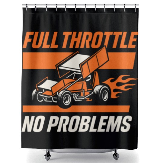 Sprint Car Racing Dirt Track Speed Oval Race Shower Curtains