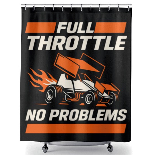 Sprint Car Racing Dirt Track Speed Oval Race Shower Curtains