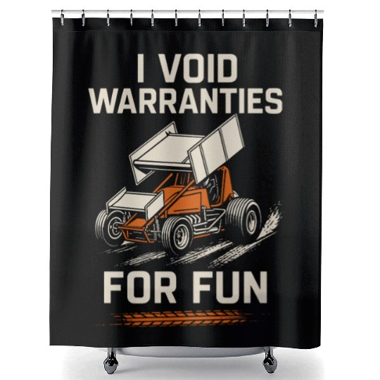 Sprint Car Racing Dirt Track Speed Oval Race Shower Curtains