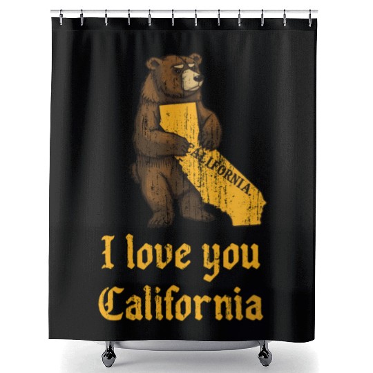 I love you California grizzly bear Shower Curtains