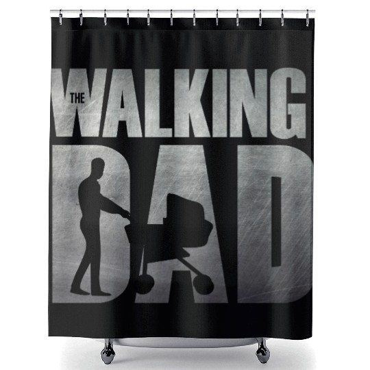 The Walking Dad Funny Father Design Shower Curtains