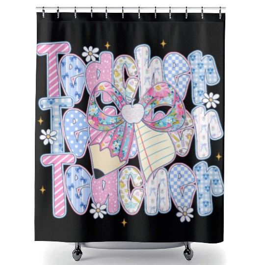 Preppy Teacher Coquette Shower Curtains