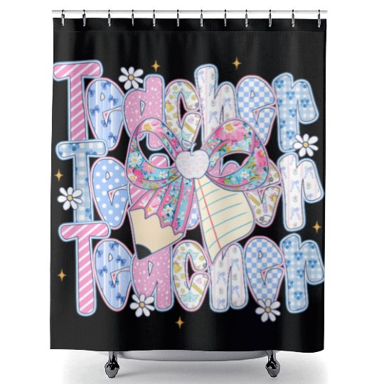 Preppy Teacher Coquette Shower Curtains
