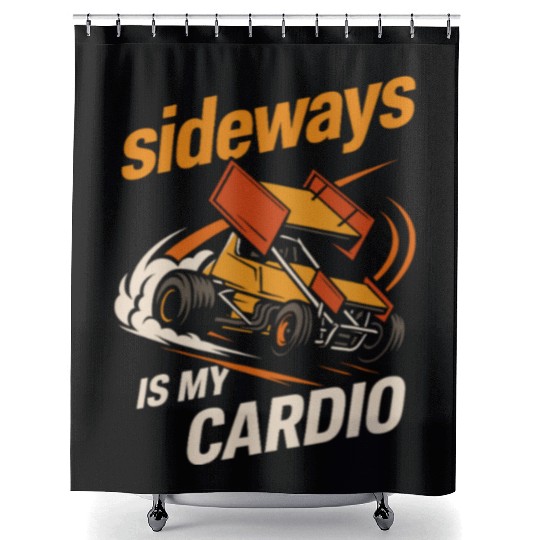 Sprint Car Racing Dirt Track Speed Oval Race Shower Curtains