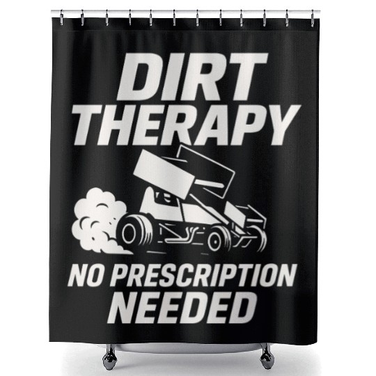 Sprint Car Racing Dirt Track Speed Oval Race Shower Curtains