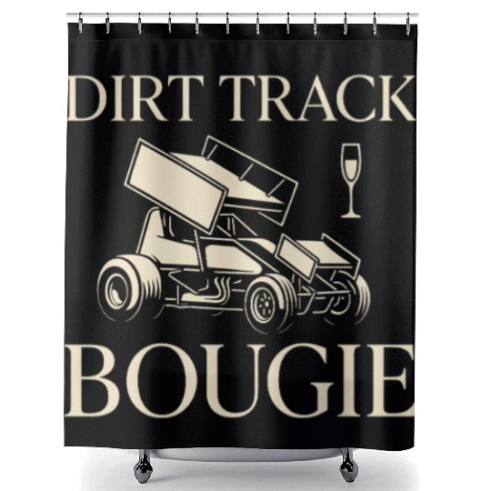 Sprint Car Racing Dirt Track Speed Oval Race Shower Curtains
