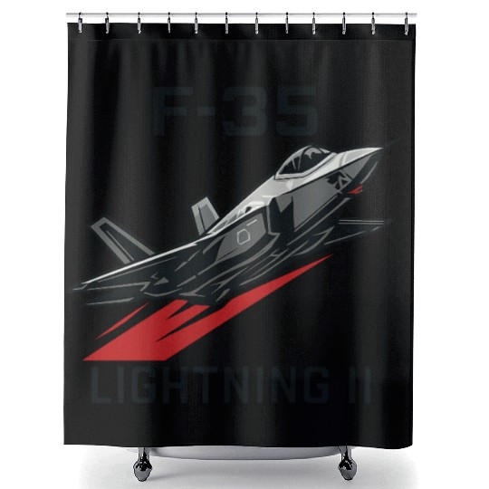 F-35 Lightning II Stealth Fighter Jet Art Shower Curtains