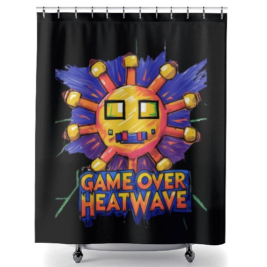 Pixel Sun Meltdown Shower Curtains