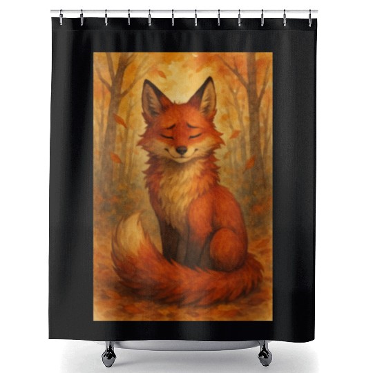 Autumn Serenity Fox Shower Curtains