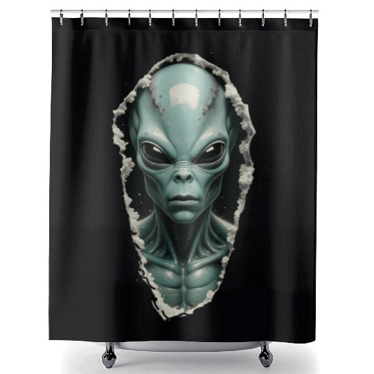 Alien Within Shower Curtains