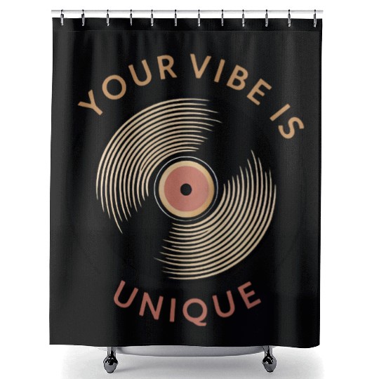Your Vibe Is Unique LP Vinyl retro 70s Shower Curtains