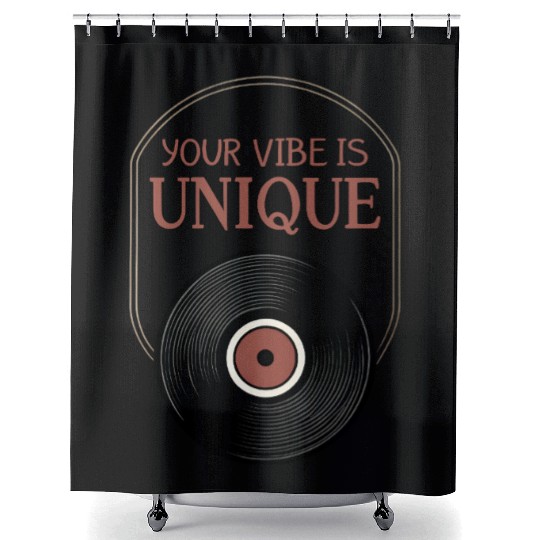 Your Vibe Is Unique LP Vinyl retro 70s Shower Curtains