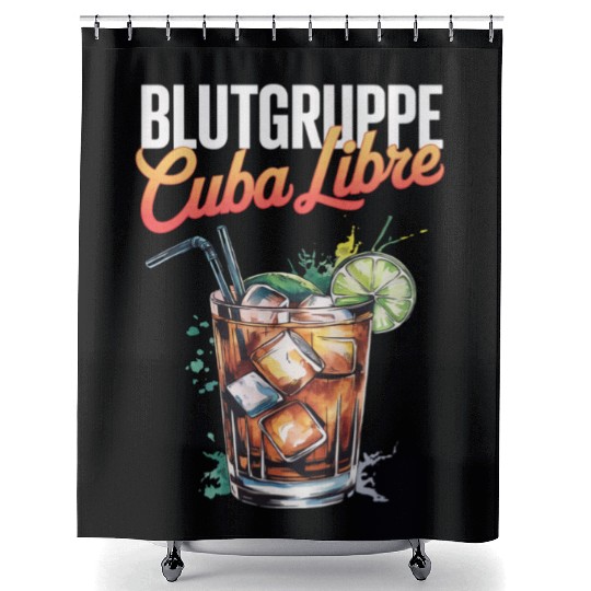 Blutgruppe Cuba Libre Cocktail Bartender Shower Curtains