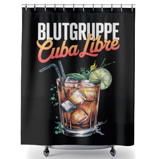 Blutgruppe Cuba Libre Cocktail Bartender Shower Curtains