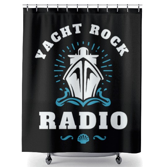 YACHT ROCK - WHITE LETTERS Shower Curtains