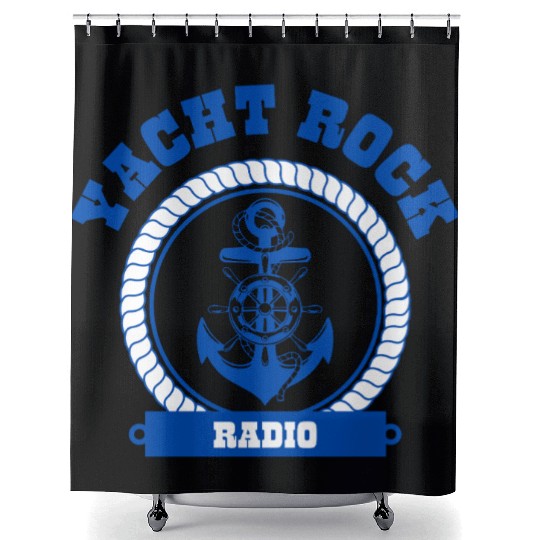 YACHT ROCK - BLUE LETTERS Shower Curtains