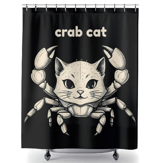 Funny Crab Cat Hybrid Shower Curtains – Hilarious Animal