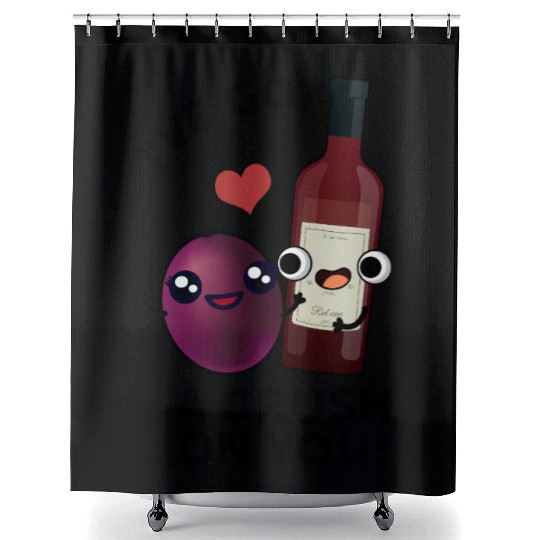 I've Got A Crush On You Funny Grape Wine Pun Shower Curtains