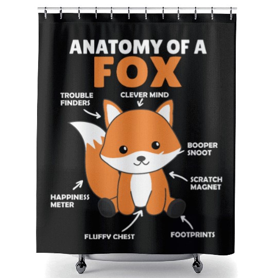 Sweet Fox Explanation Anatomy Of Fox Shower Curtains