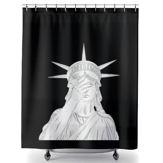 Oh the shame Statue of Liberty US for sale chaos Shower Curtains