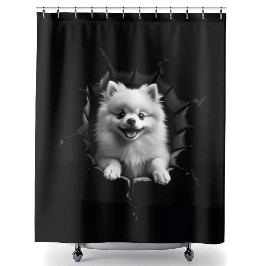 Pomeranian Pop-Out Shower Curtains