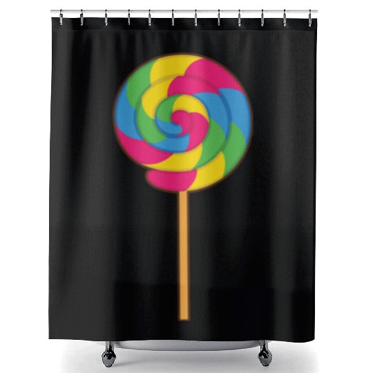Lollipop Rainbow Sucker Candy Halloween Costume Shower Curtains