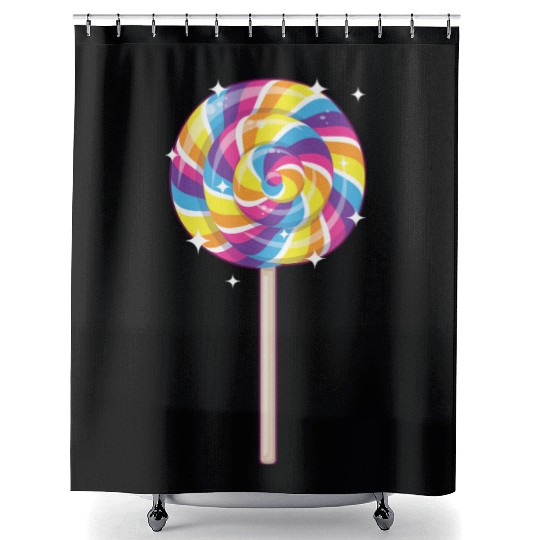 Cute Lollipop Design Lollipop Candy Lover 01 Shower Curtains