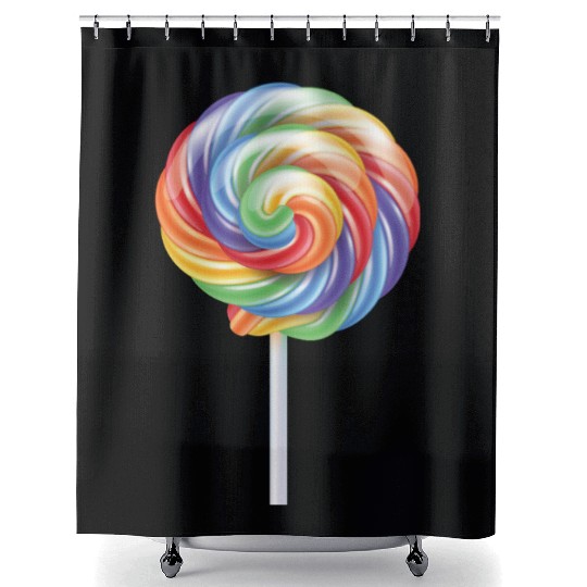 Lollipop Rainbow Sucker Candy Costume Halloween Shower Curtains