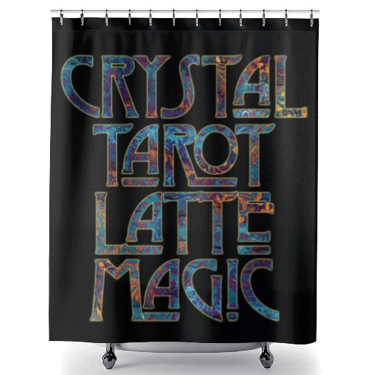 Crystal Tarot Latte Magic-Coffee Coven Collective Shower Curtains