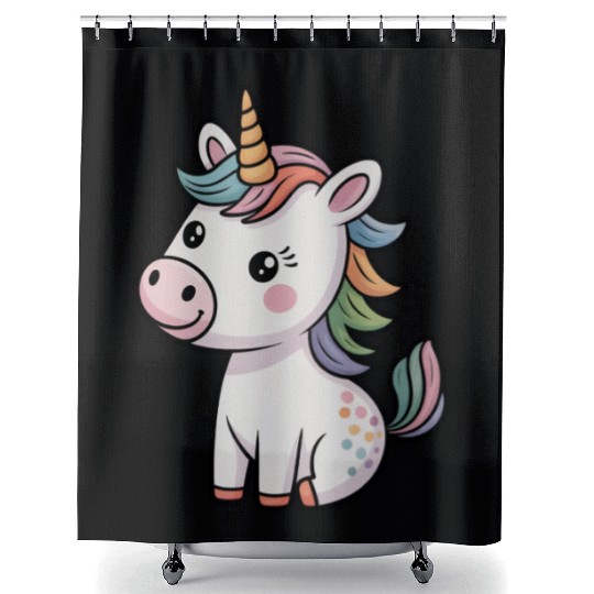 Believe in Magic – Cute Rainbow Unicorn Fantasy Shower Curtains