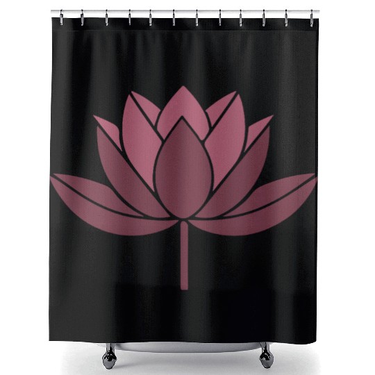 minimalist Lotus Shower Curtains