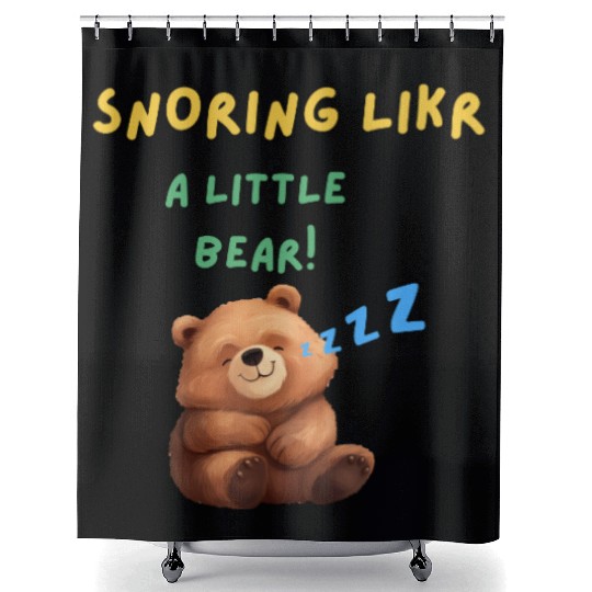 Cute Snoring Bear Graphic Design Shower Curtains