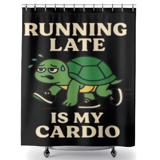 Running Late Turtle Relatable Fitness Shower Curtains