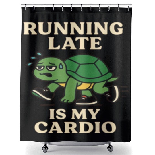 Running Late Turtle Relatable Fitness Shower Curtains