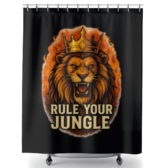 Fierce Lion King Blazing Mane Art Shower Curtains