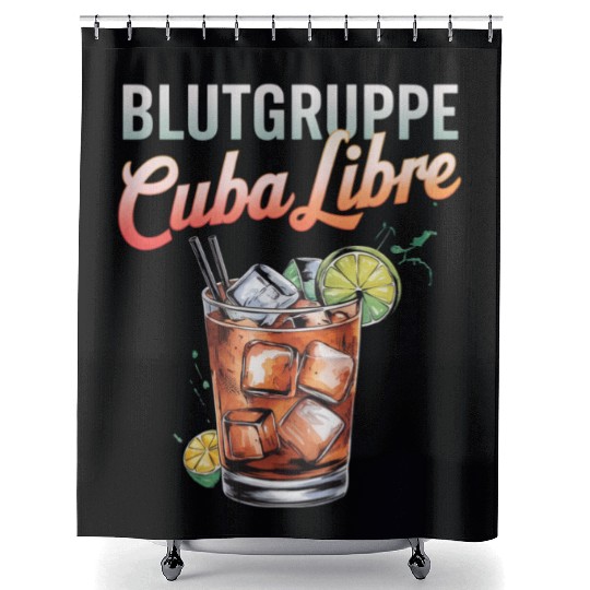 Blutgruppe Cuba Libre Cocktail Bartender Shower Curtains