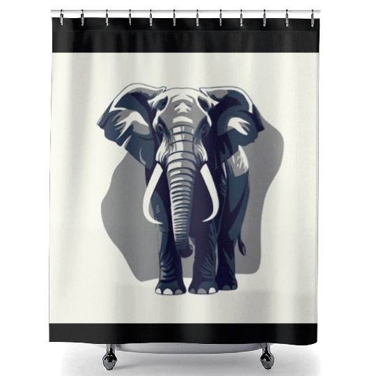 walking elefant Shower Curtains