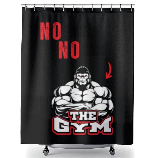 No Pain No Gain – Strongman Gorilla Gym  Shower Curtains