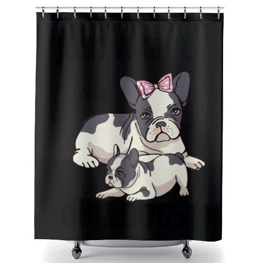 just a girl bulldog design Shower Curtains