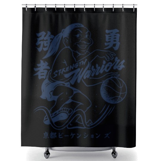 Vintage Japanese Philadephia Warriors Basketball Shower Curtains